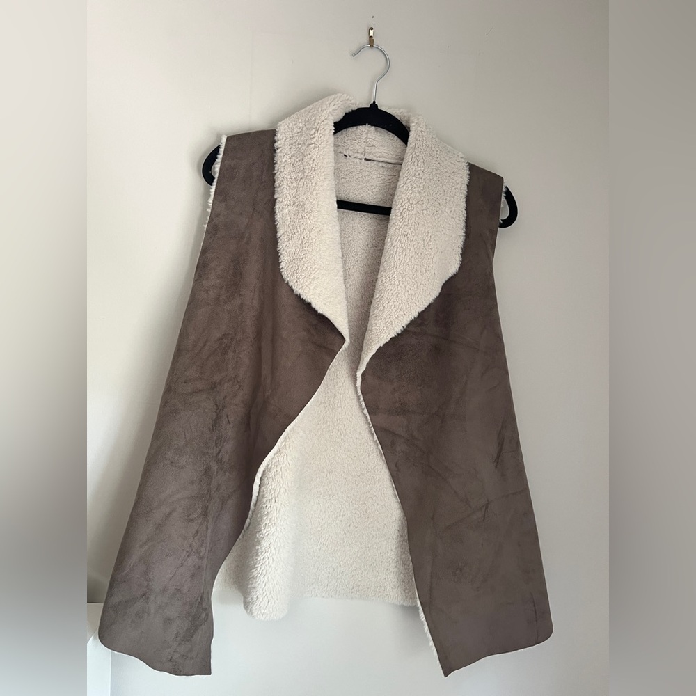 Nordstrom Rack suede and faux fur vest
